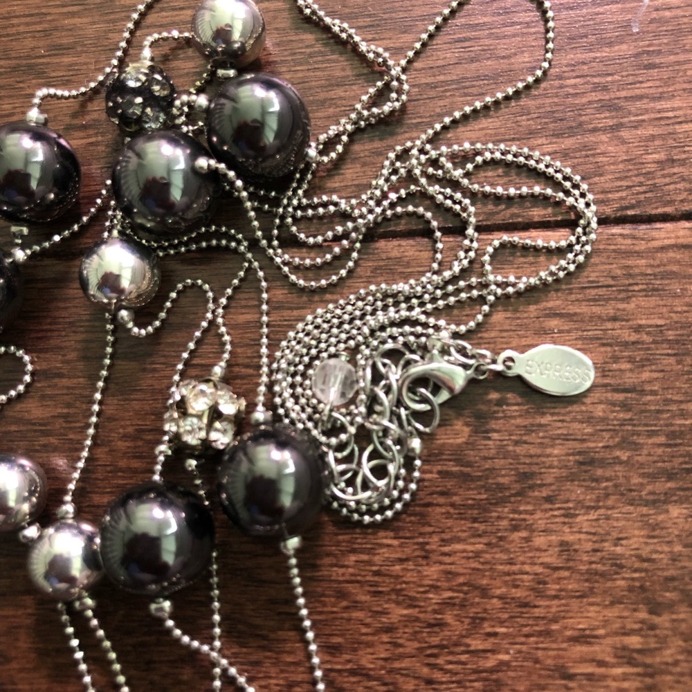 Express Layered Necklace Silver Crystal - Picture 4 of 6